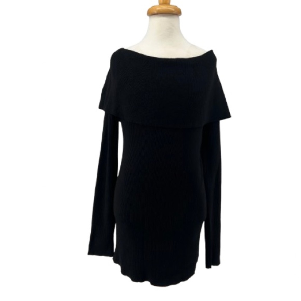 NWT White House Black Market Long Sleeve Bow Back Pullover Sweater Black Medium - Picture 8 of 15